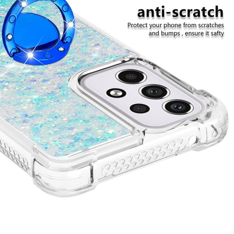 Cover Samsung Galaxy A33 5G Paillettes Con Supporto Ad Anello