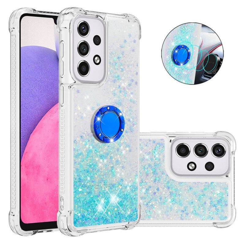 Cover Samsung Galaxy A33 5G Paillettes Con Supporto Ad Anello