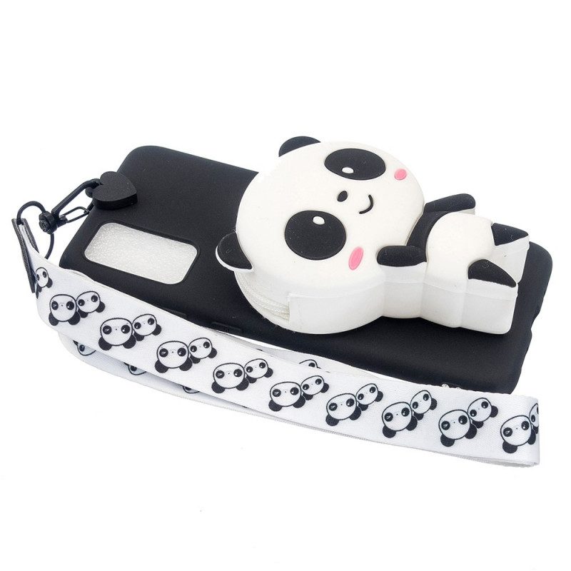 Cover Samsung Galaxy A33 5G Panda 3d Con Cordino Per Moschettone