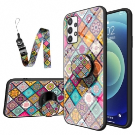 Cover Samsung Galaxy A33 5G Supporto Magnetico Patchwork