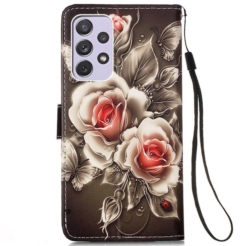 Custodia A Portafoglio Samsung Galaxy A33 5G Rose D'oro