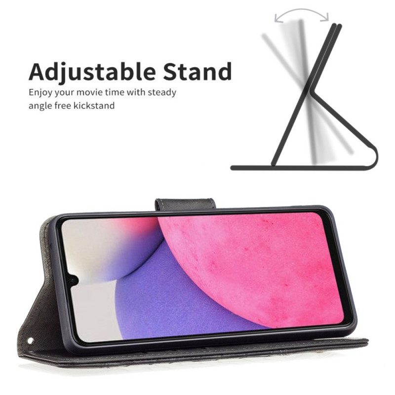 Custodia A Portafoglio Samsung Galaxy A33 5G Stile Della Pelle Di Coccodrillo Di Colore Binfen