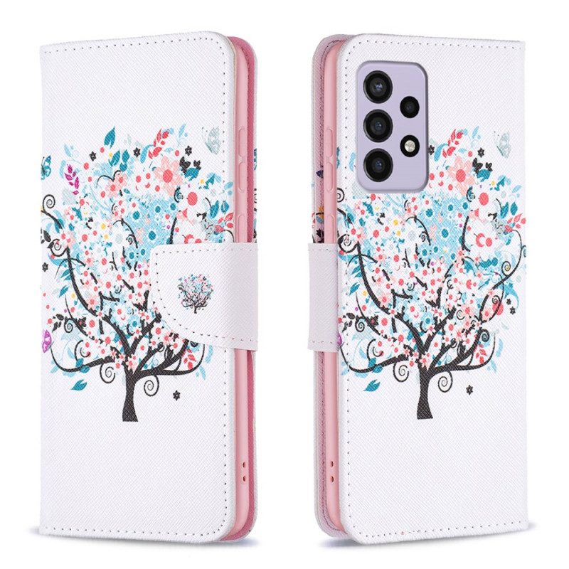 Custodia in pelle Samsung Galaxy A33 5G Albero Fiorito