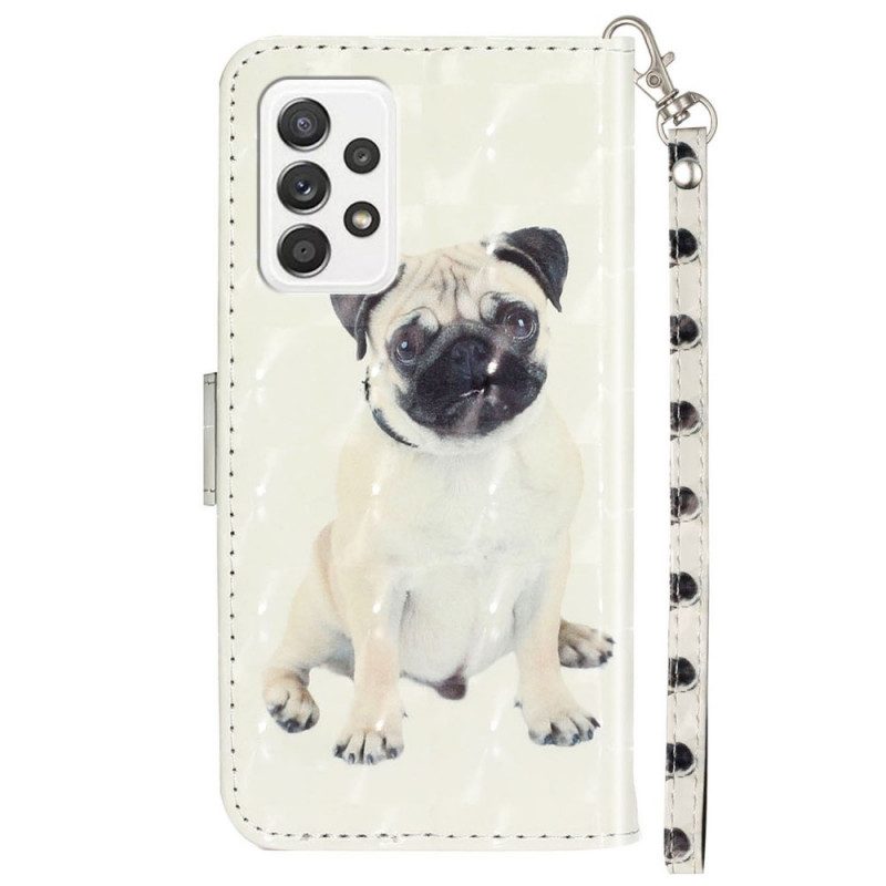 Custodia in pelle Samsung Galaxy A33 5G Cane Perizoma