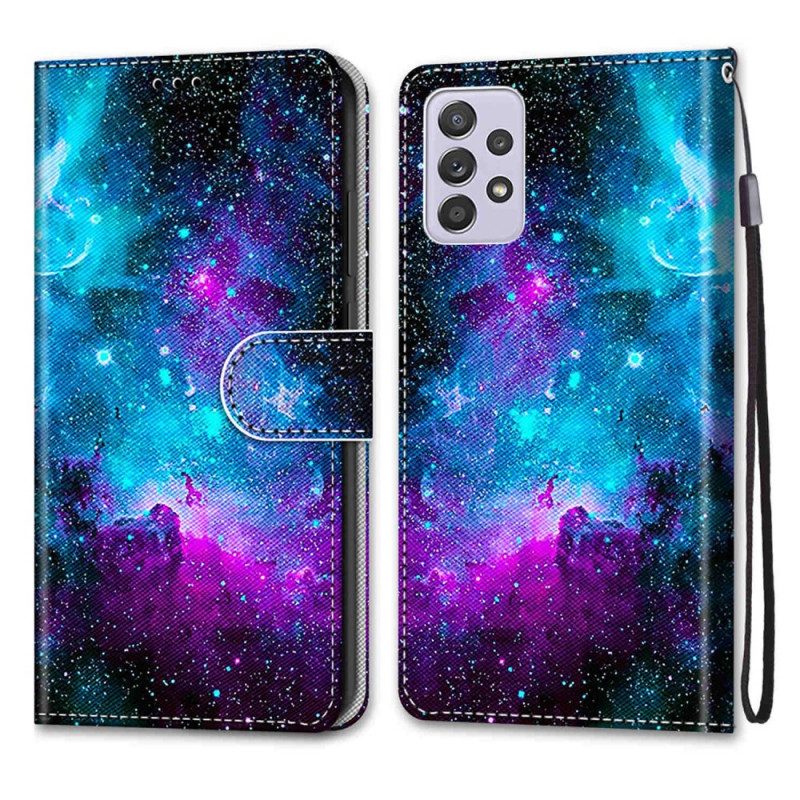 Custodia in pelle Samsung Galaxy A33 5G Cielo Cosmico