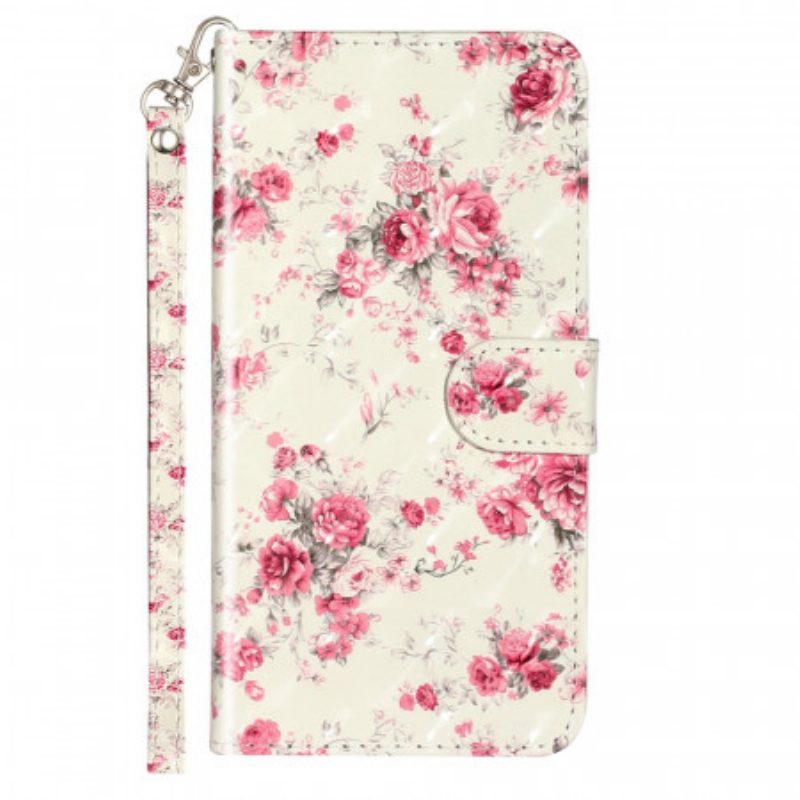 Custodia in pelle Samsung Galaxy A33 5G Cinturino Liberty Fiori