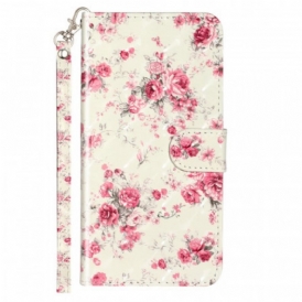 Custodia in pelle Samsung Galaxy A33 5G Cinturino Liberty Fiori