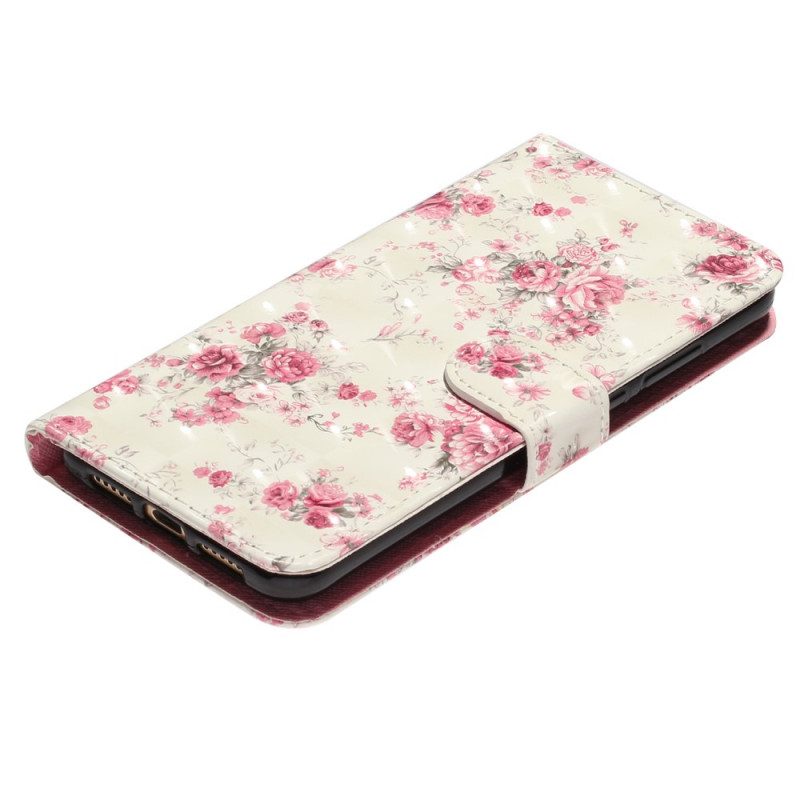 Custodia in pelle Samsung Galaxy A33 5G Cinturino Liberty Fiori