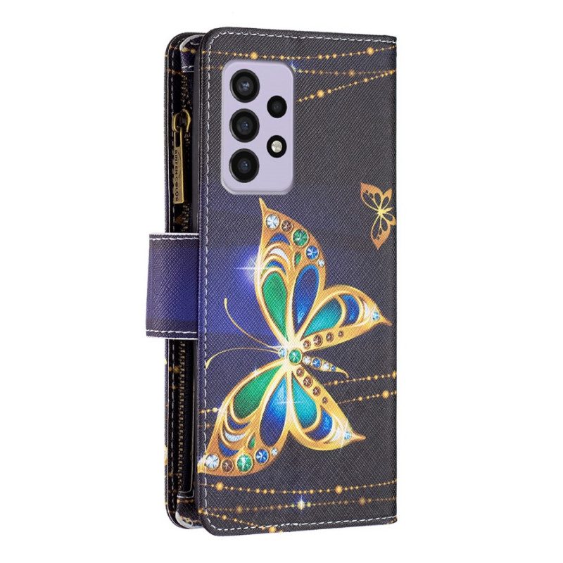 Custodia in pelle Samsung Galaxy A33 5G Custodia Con Cerniera Royal Butterfly