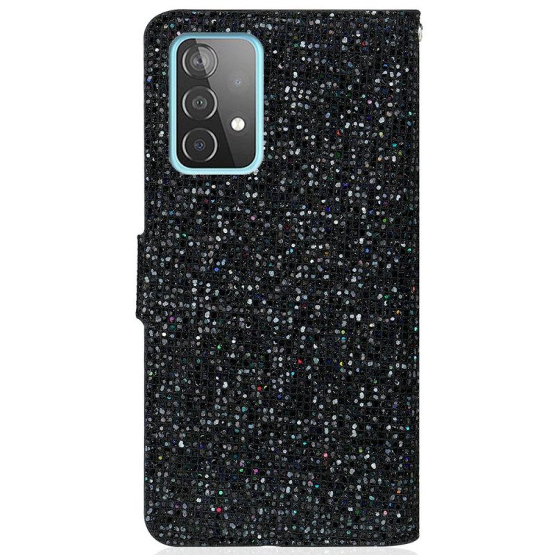 Custodia in pelle Samsung Galaxy A33 5G Design A S Con Paillettes