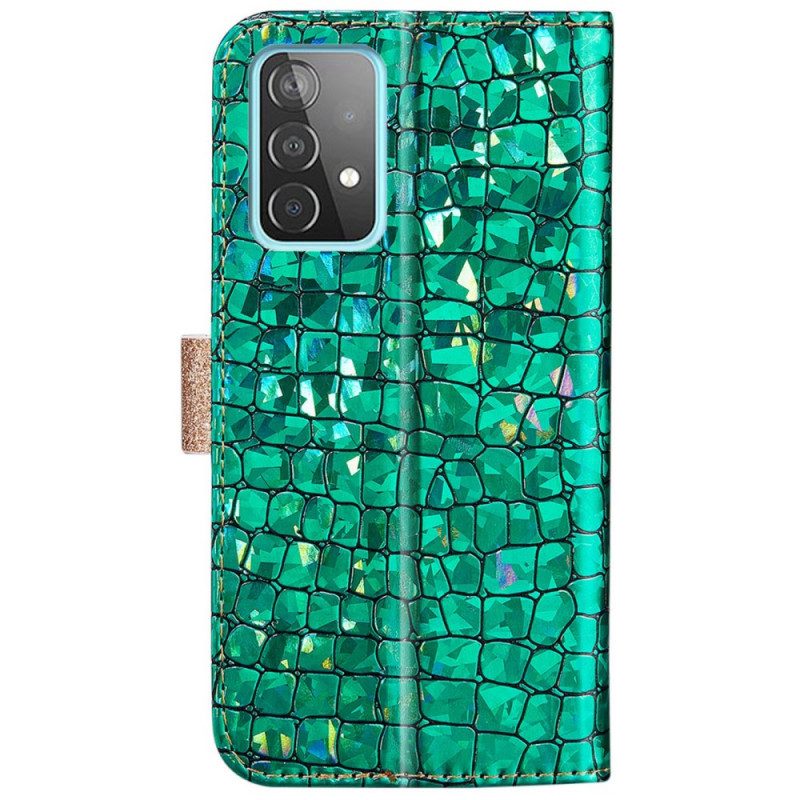 Custodia in pelle Samsung Galaxy A33 5G Diamanti Coccodrillo