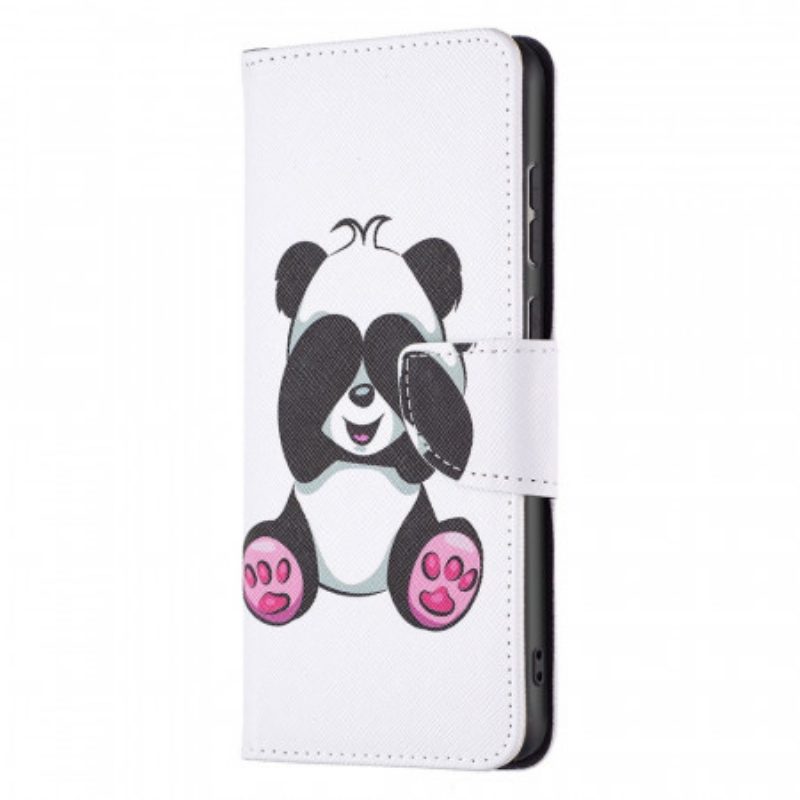 Custodia in pelle Samsung Galaxy A33 5G Divertimento Panda