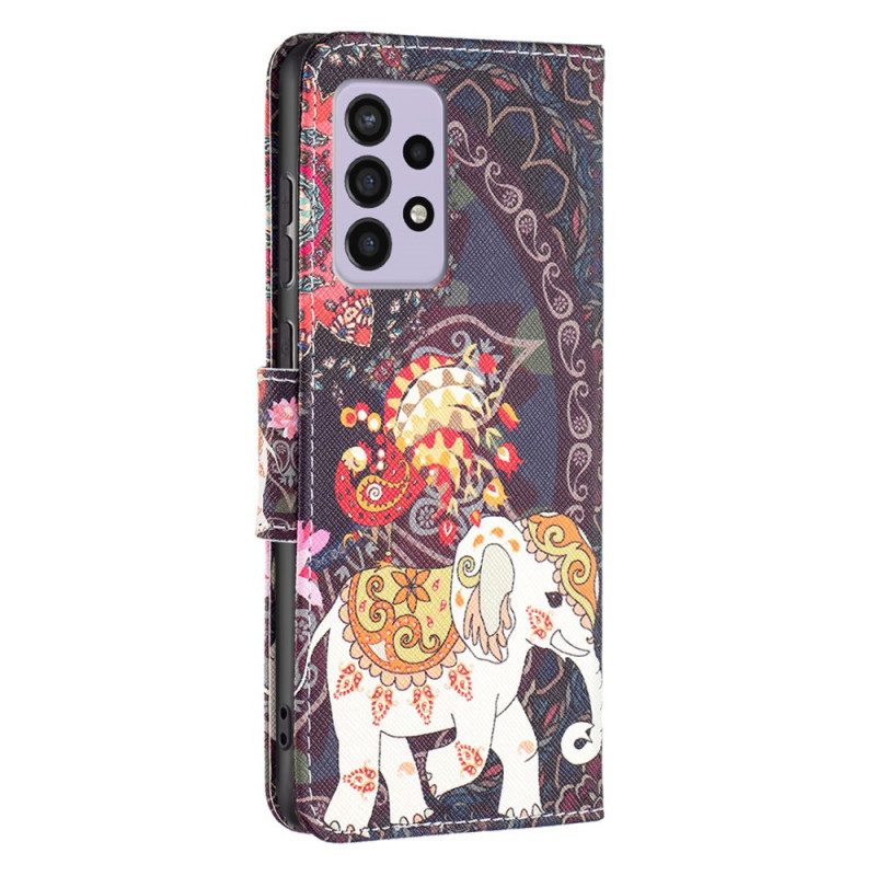 Custodia in pelle Samsung Galaxy A33 5G Elefante Indiano