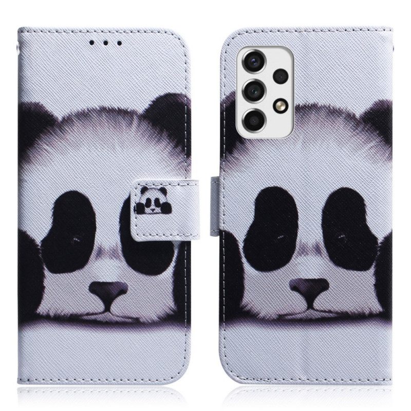 Custodia in pelle Samsung Galaxy A33 5G Faccia Da Panda