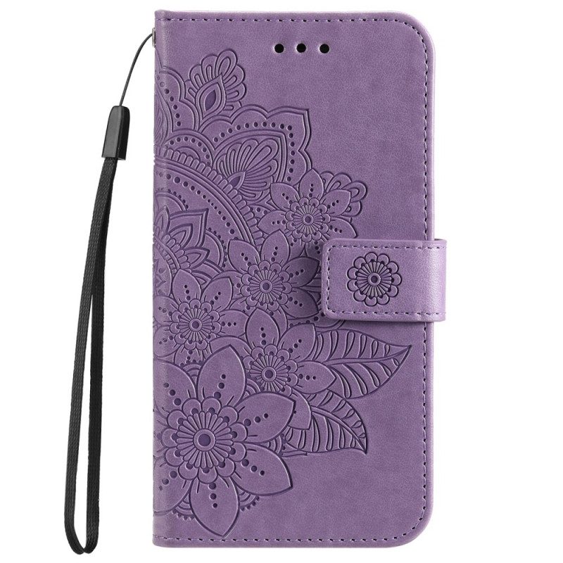 Custodia in pelle Samsung Galaxy A33 5G Fiore Mandala