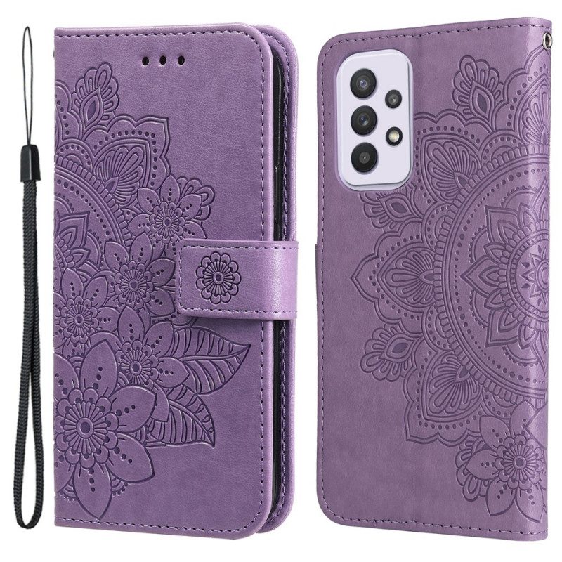 Custodia in pelle Samsung Galaxy A33 5G Fiore Mandala