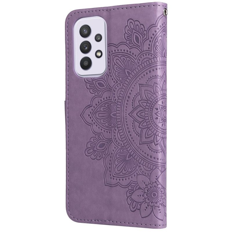 Custodia in pelle Samsung Galaxy A33 5G Fiore Mandala