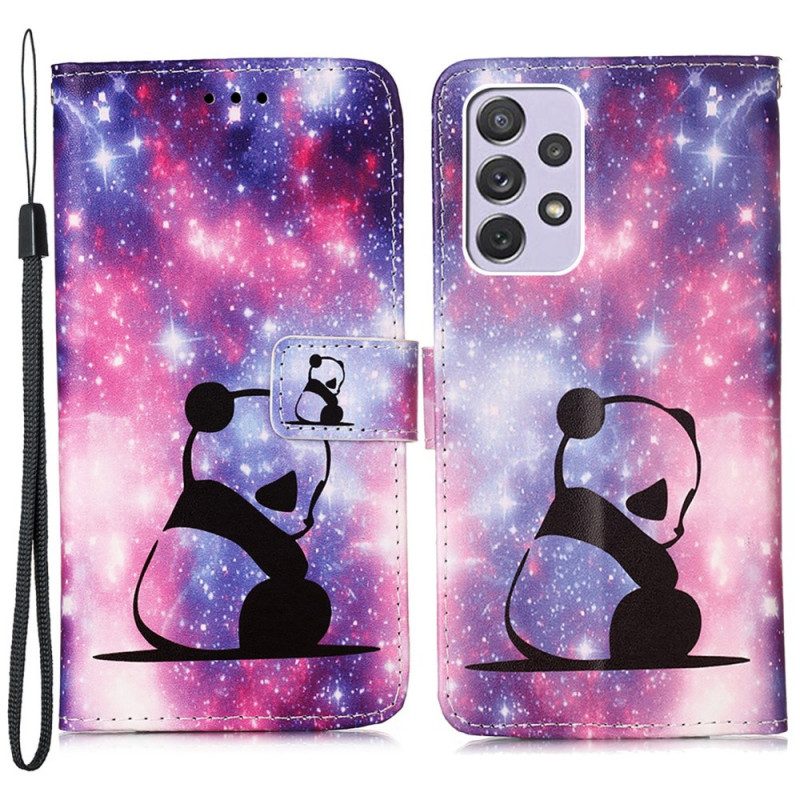 Custodia in pelle Samsung Galaxy A33 5G Galassia Panda