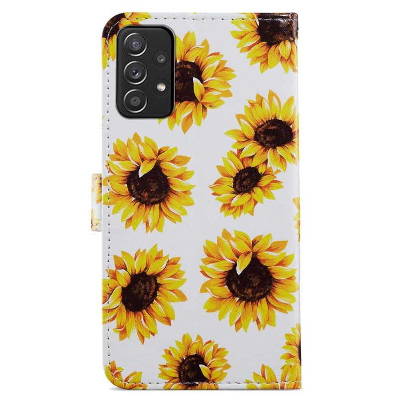 Custodia in pelle Samsung Galaxy A33 5G Girasoli