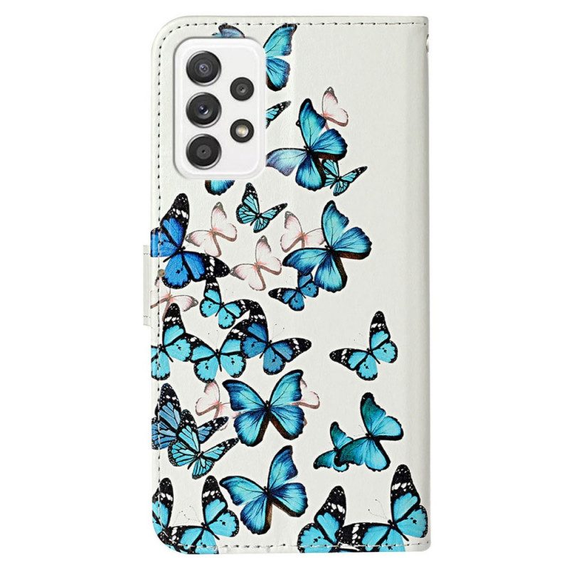 Custodia in pelle Samsung Galaxy A33 5G Lo Stile Delle Farfalle