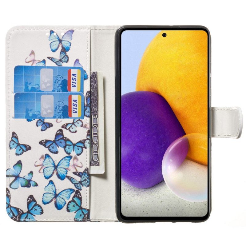 Custodia in pelle Samsung Galaxy A33 5G Lo Stile Delle Farfalle