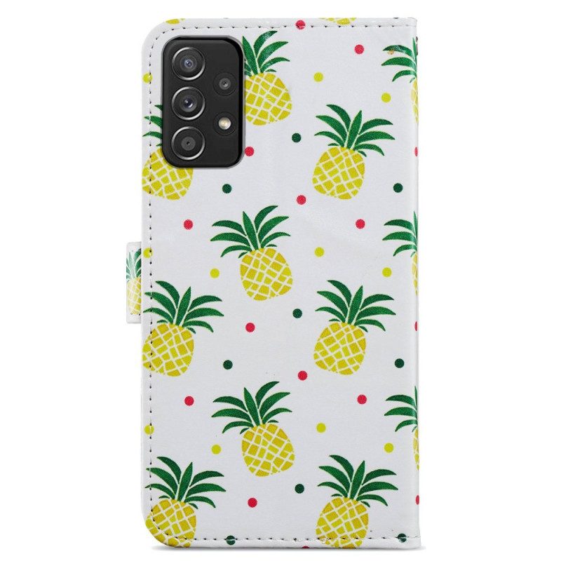 Custodia in pelle Samsung Galaxy A33 5G Più Ananas