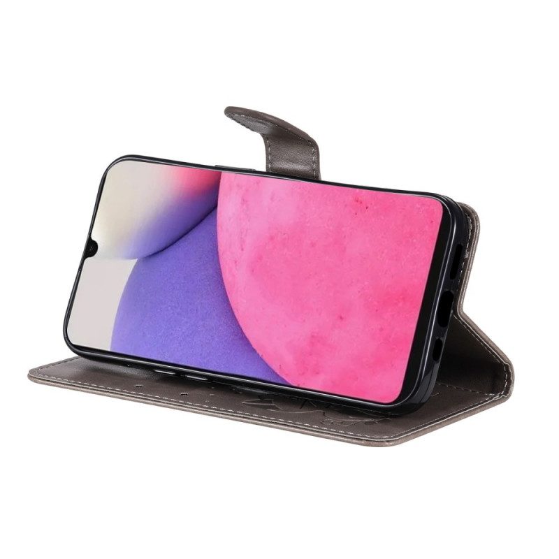 Custodia in pelle Samsung Galaxy A33 5G Strappy Cat E Api