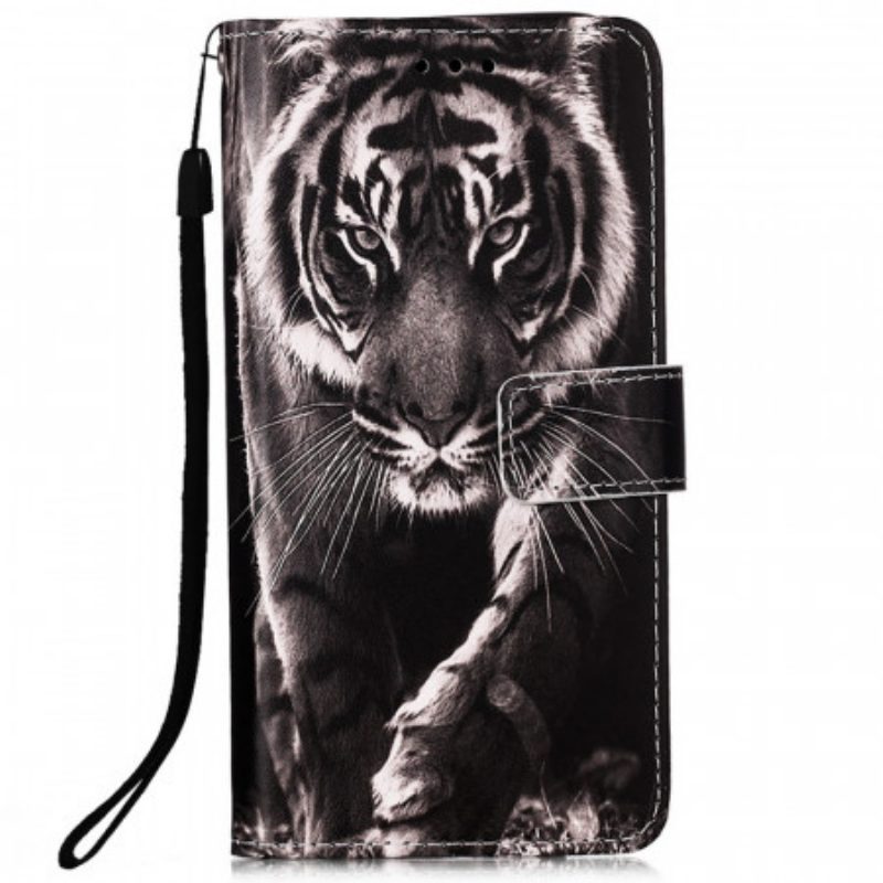 Custodia in pelle Samsung Galaxy A33 5G Strappy Notte Tigre