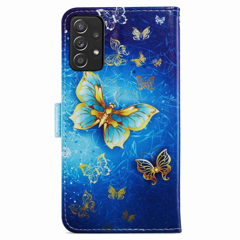 Custodia in pelle Samsung Galaxy A33 5G Volo Di Farfalle