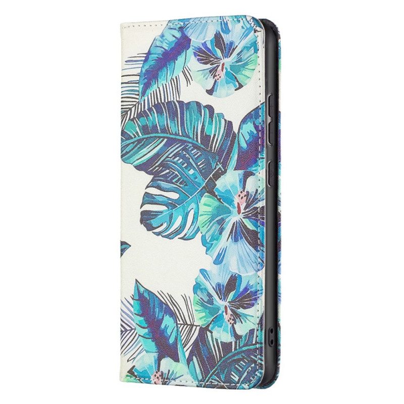 Folio Cover Samsung Galaxy A33 5G Custodia in pelle Foglie