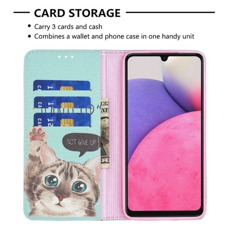 Folio Cover Samsung Galaxy A33 5G Custodia in pelle Mano In Alto