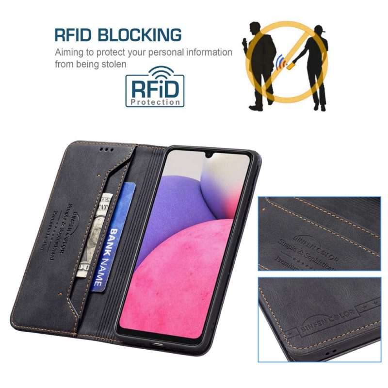 Folio Cover Samsung Galaxy A33 5G Custodia in pelle Rfid Cucito Binfen Colore