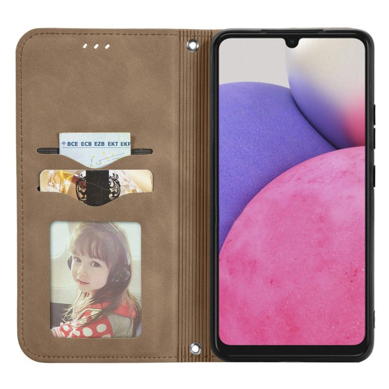 Folio Cover Samsung Galaxy A33 5G Custodia in pelle Tocco Di Pelle