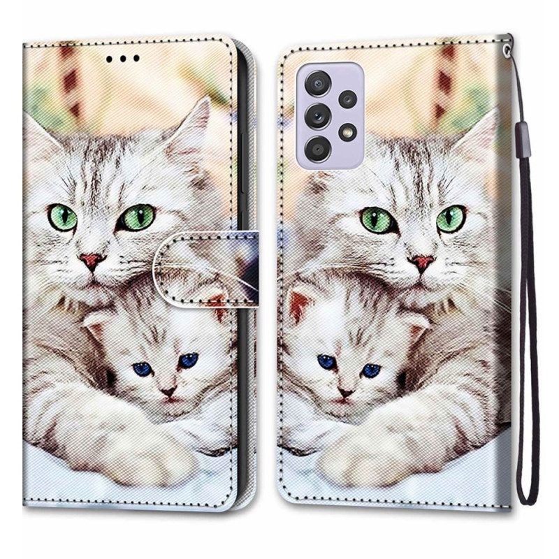 Folio Cover Samsung Galaxy A33 5G Famiglia Di Gatti