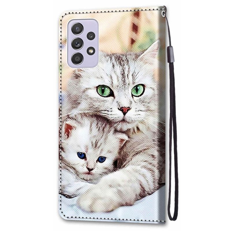 Folio Cover Samsung Galaxy A33 5G Famiglia Di Gatti