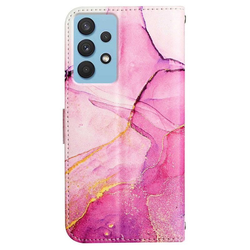 Folio Cover Samsung Galaxy A33 5G Marmo Con Cordino