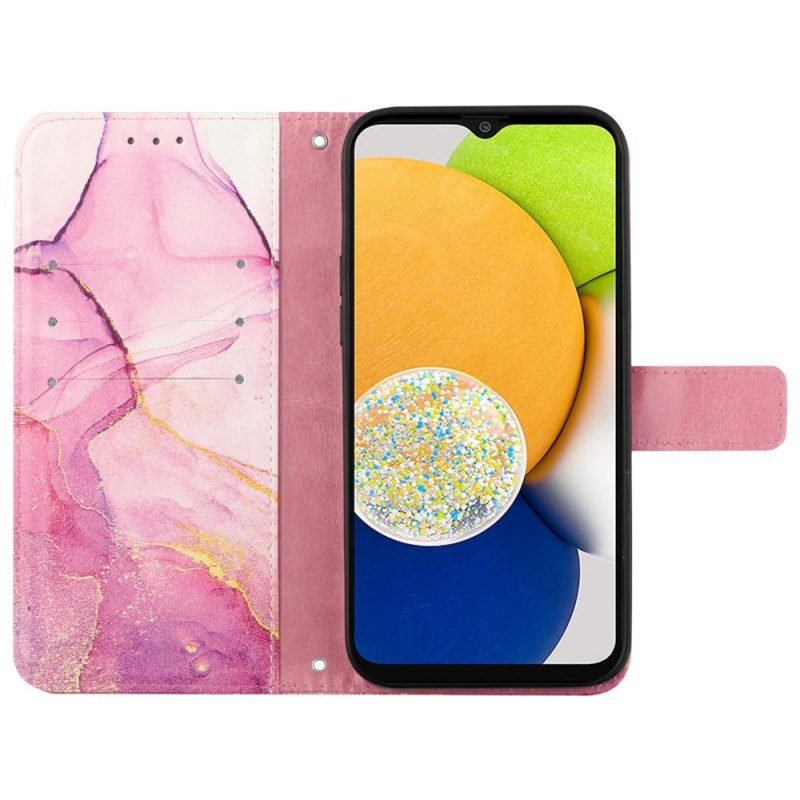 Folio Cover Samsung Galaxy A33 5G Marmo Con Cordino