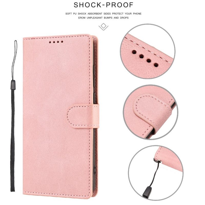 Folio Cover Samsung Galaxy A33 5G Strappy Stile In Pelle Vintage