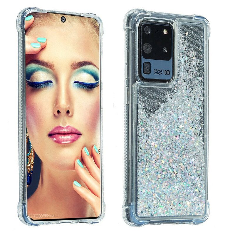 Cover Samsung Galaxy S20 Ultra Angoli Rinforzati Con Glitter