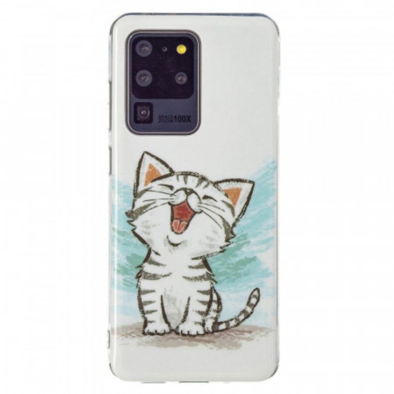 Cover Samsung Galaxy S20 Ultra Gatto Fluorescente