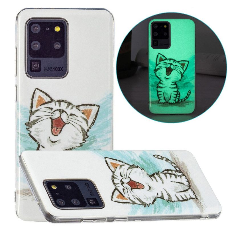 Cover Samsung Galaxy S20 Ultra Gatto Fluorescente