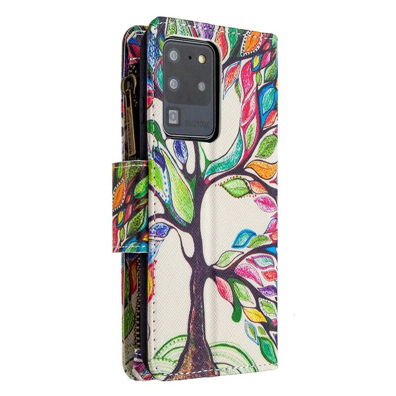 Custodia in pelle Samsung Galaxy S20 Ultra Tasca Per Albero Con Cerniera