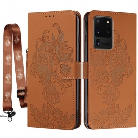 Folio Cover Samsung Galaxy S20 Ultra Barocco Strappy Tiger