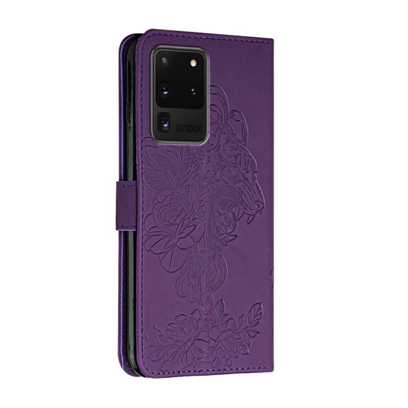 Folio Cover Samsung Galaxy S20 Ultra Barocco Strappy Tiger