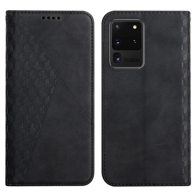 Folio Cover Samsung Galaxy S20 Ultra Custodia in pelle Geo Effetto Pelle