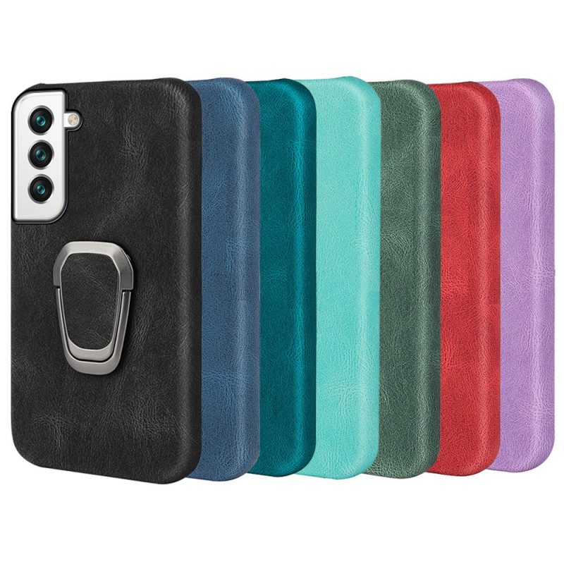 Cover Samsung Galaxy S22 5G Anello-supporto Effetto Pelle Nuovi Colori