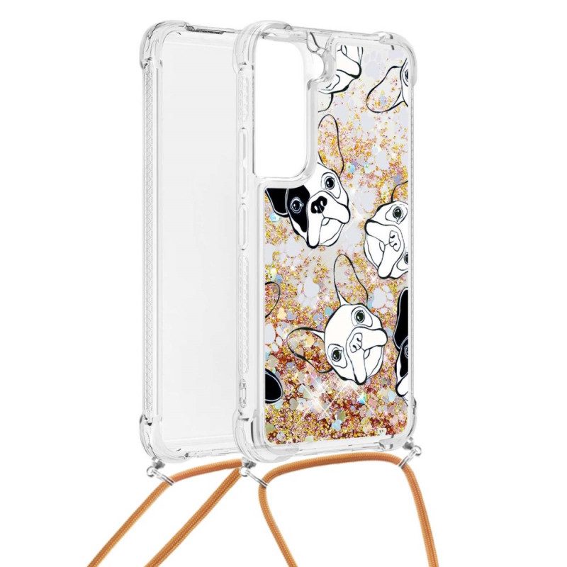 Cover Samsung Galaxy S22 5G Cani Con Coulisse Di Paillettes