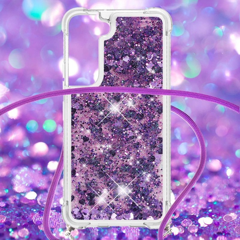 Cover Samsung Galaxy S22 5G Design Con Paillettes Con Coulisse