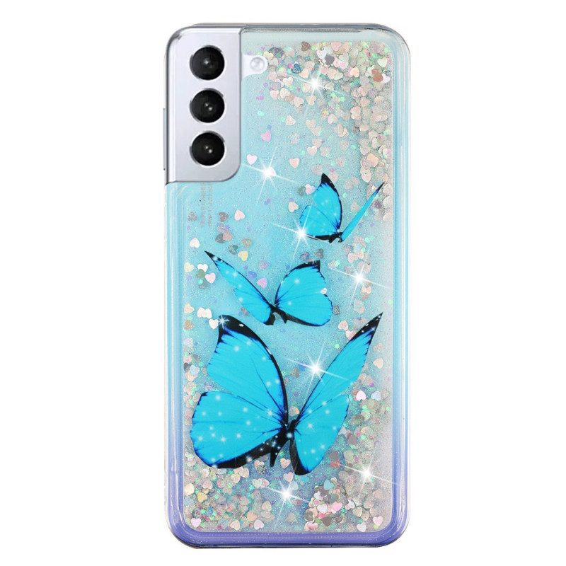 Cover Samsung Galaxy S22 5G Farfalle Di Paillettes