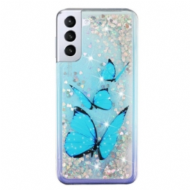 Cover Samsung Galaxy S22 5G Farfalle Di Paillettes